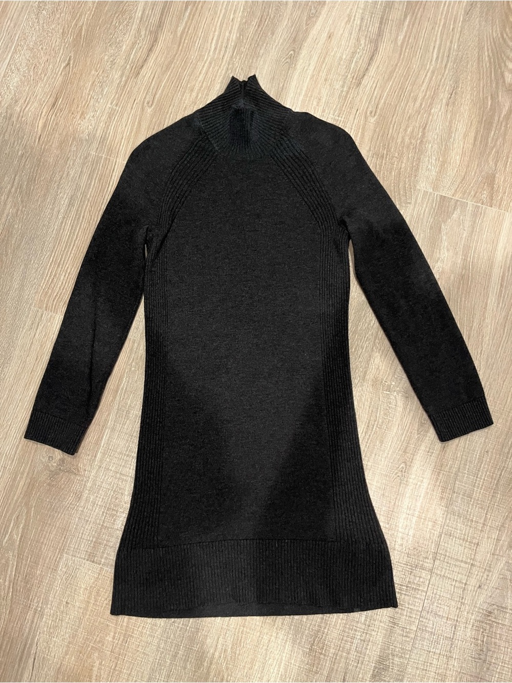 lululemon athletica Black Ribbed Mock Neck Long Sleeve Knit Dress